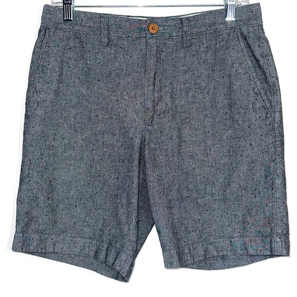 JCrew Factory Men’s Gramercy Grey Dot Flat Front Chino Shorts Size 30W - Picture 1 of 10